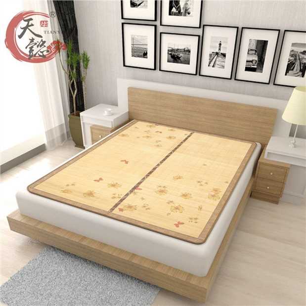 Cao cấp ngày duplex Yi mat gấp 1,5 m 1,8 m giường chiếu chất In ấn mat mat - Thảm mùa hè chiếu tăm tre