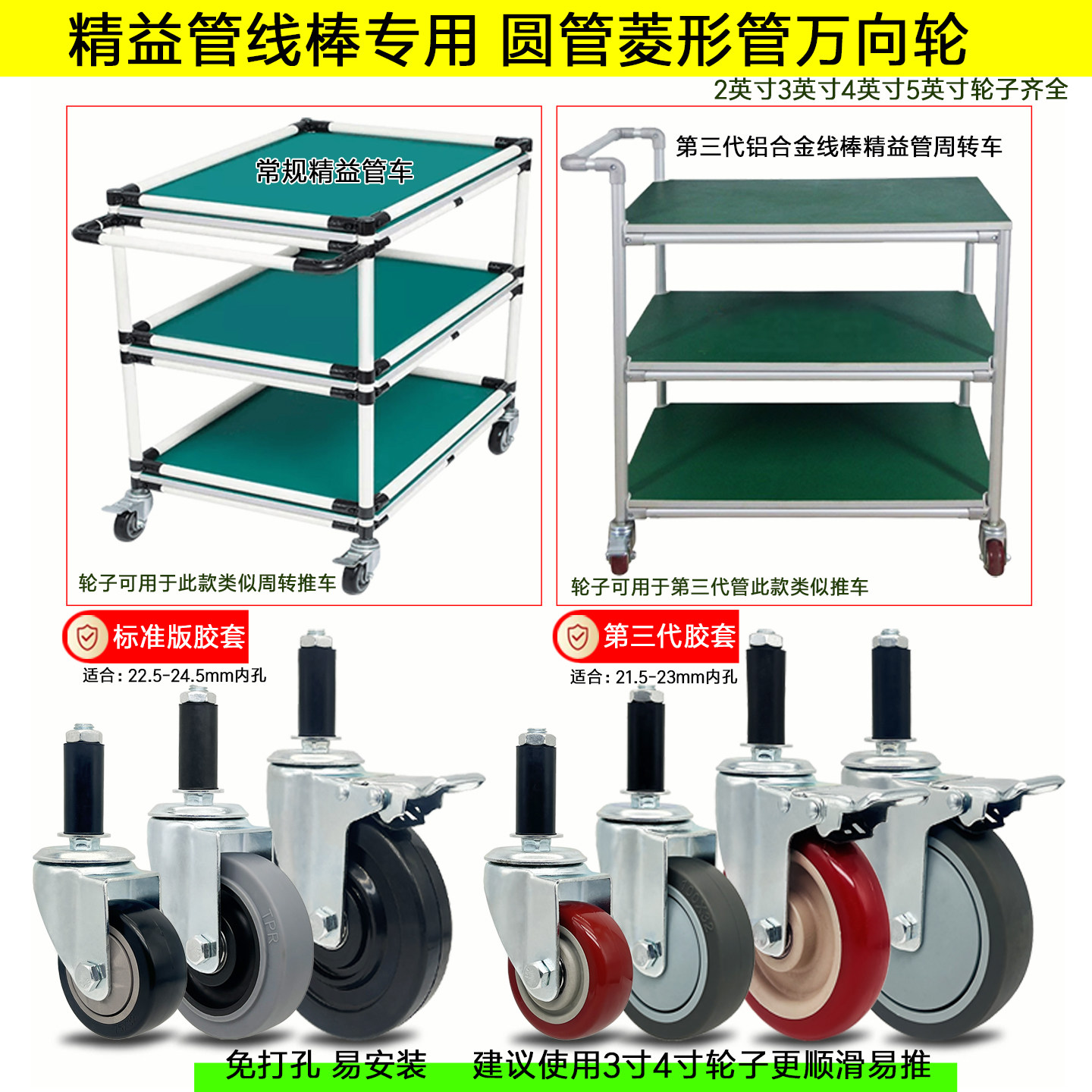 2026年精益管脚轮2寸3寸4寸5寸万向轮防静电应用，如何选才更优？