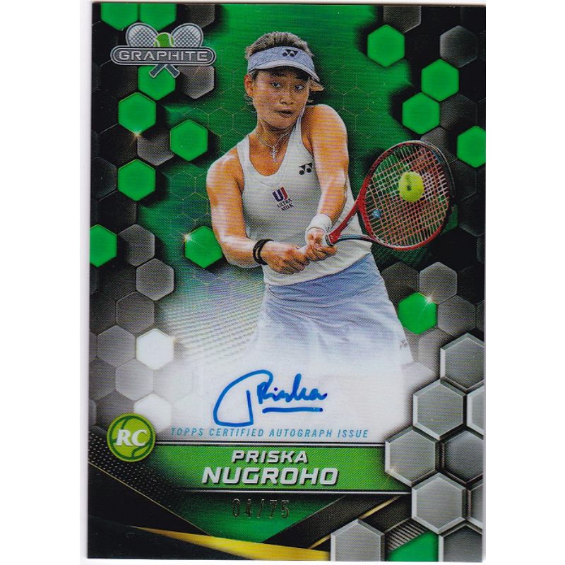 Tennis Card Prisca Nugroho Autograph Signature 75 Edition Green Fold 2024 Topps