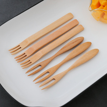 Original wooden fruit fork Japanese home dessert fork cake fork cake fork pastry mini Lotus Wood snack fork