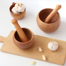 Garlic jars home kitchen manual wooden pressed garlic mash cans supplementary food cooking pepper grinders