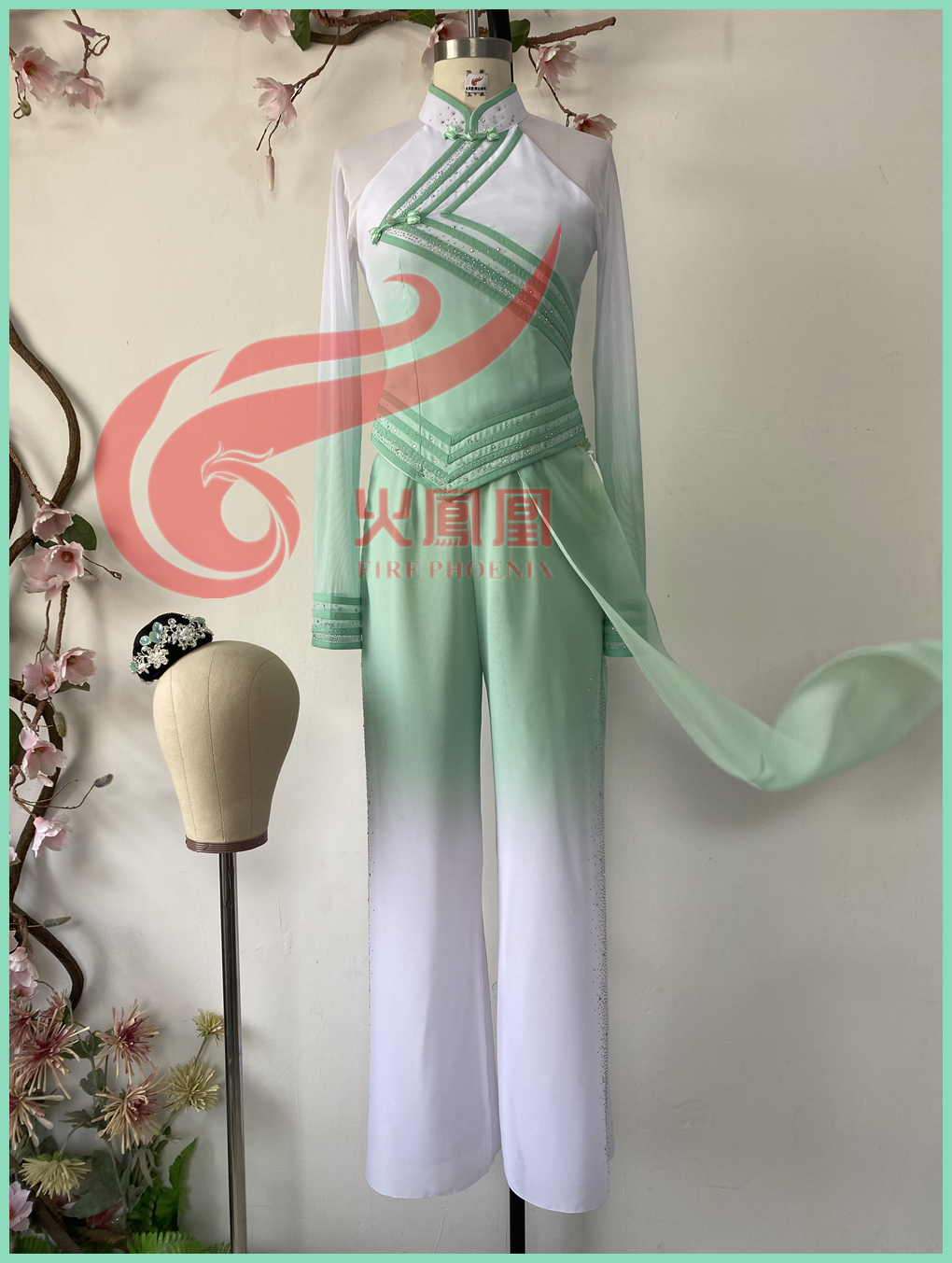 Dance and Research Institute of Collage State Rice Seedlings Song National Folk Dance Costumes for Customized White Color and Lean Original Design