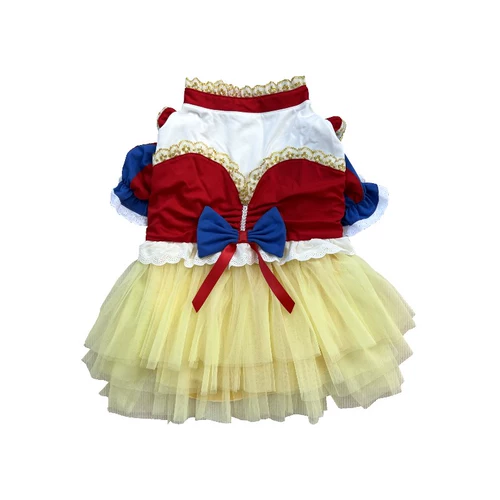 Белоснежное платье в сказке, огромная золотистошеская пограничная овчарка, Laburado Samo Mite одежда, новогоднее фото