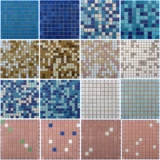 Синяя стеклянная мозаика, дорожный бассейн