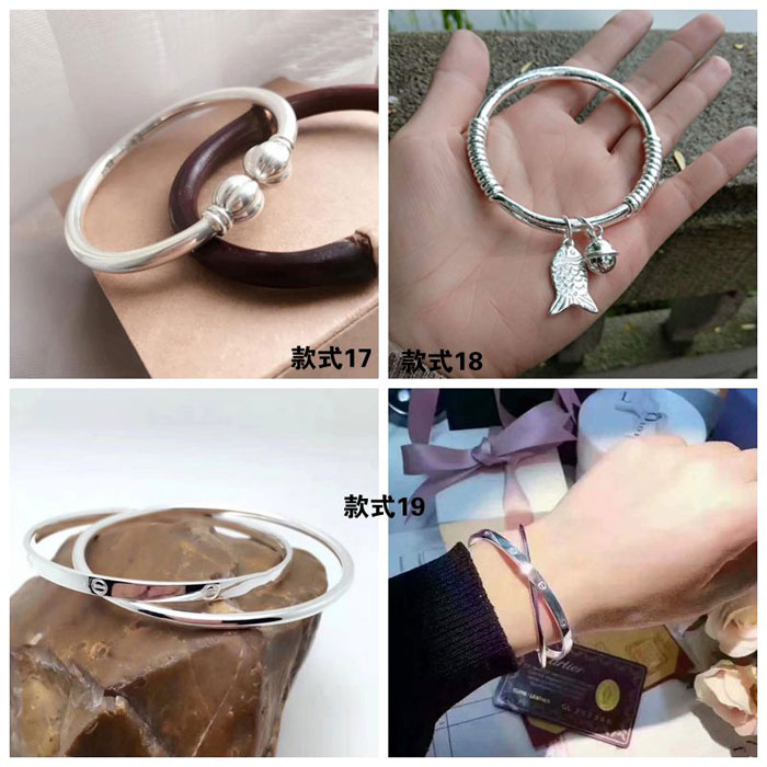 Trang sức bạc cũ chế biến và trao đổi cho vòng đeo tay bạc cũ thủ công tân trang bạc tùy chỉnh tái chế bạc sterling vòng tay Cuff