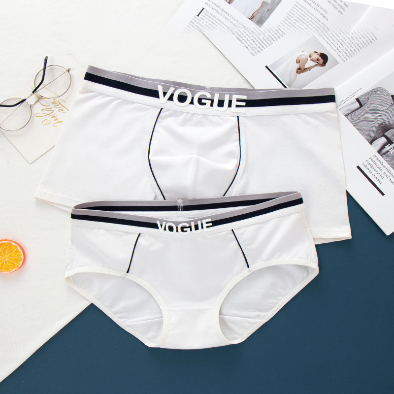 Couple pure cotton men's and women's underwear new simple solid color non-marking modal cotton pants set antibacterial and breathable