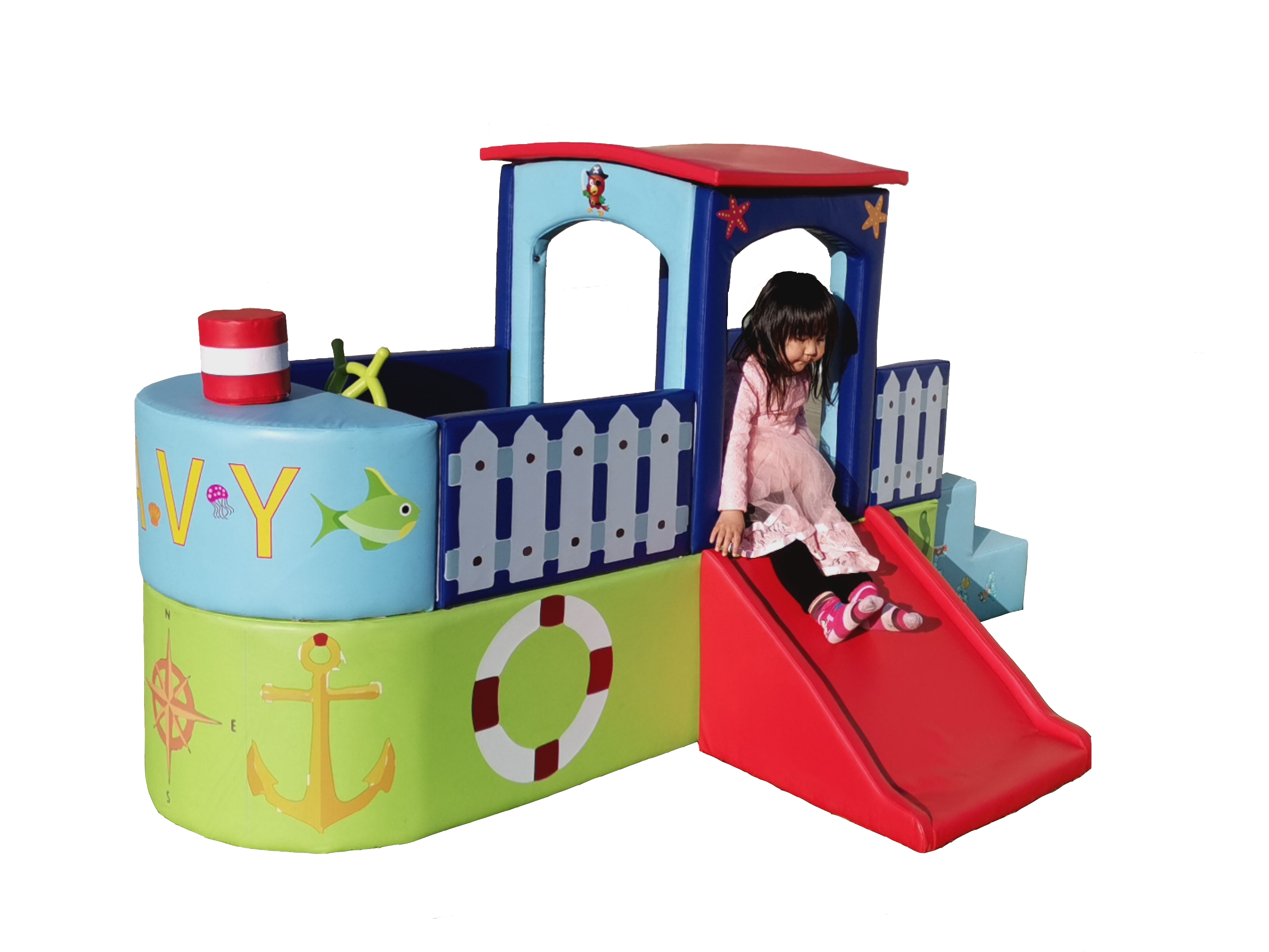 Early education center software combination slide software pirate ship soft bag climbing slide climbing physical training safety