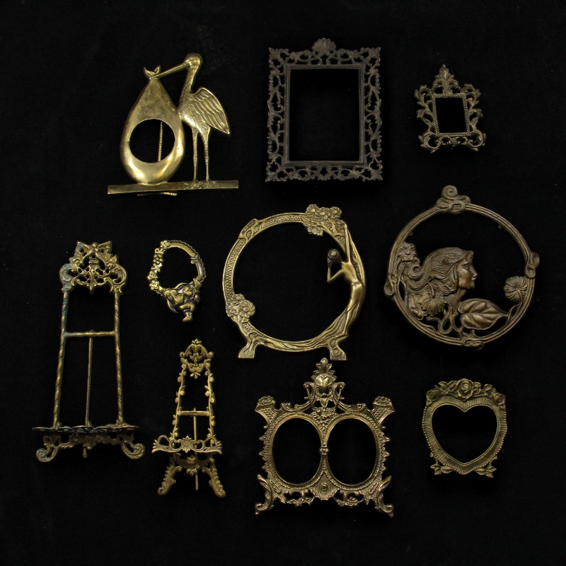 Vintage Retro European-Style Brass Wall-Mounted Picture Frame Creative Personality Painting Stand Mirror Western-Style Photography Soft Decoration Vintage Retro European-Style Brass Wall-Mounted Picture Frame Creative Personality Painting Stand Mirror Western-Style Photography Soft Decoration