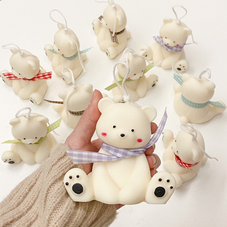 After Sale No Supplements Cute Sitting Position Small Bear Aromas Lavender Hand Diy Silicone Mold Companion Salute Home Swing Accessories
