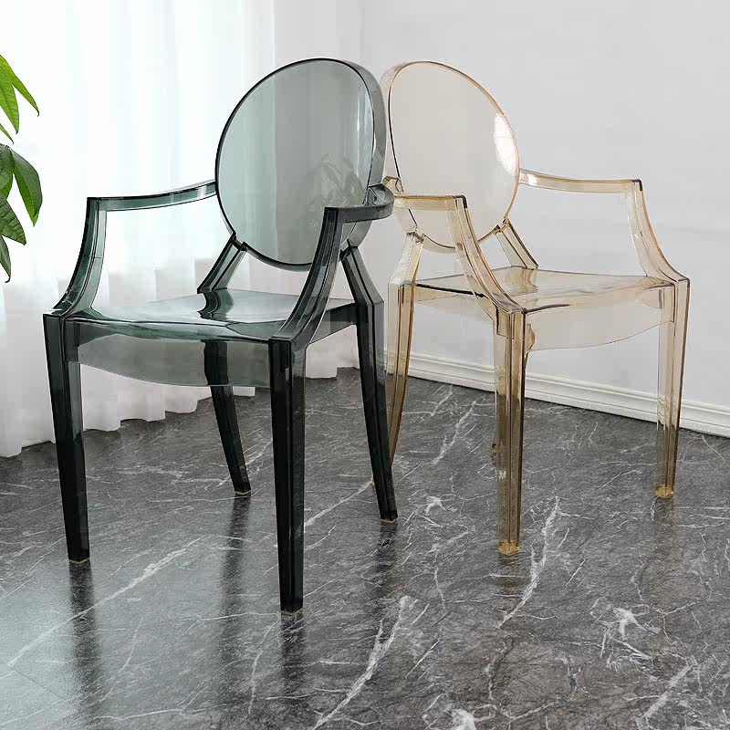 Transparent ghost devil chair acrylic simple net red armchair study living room chair crystal plastic dining chair