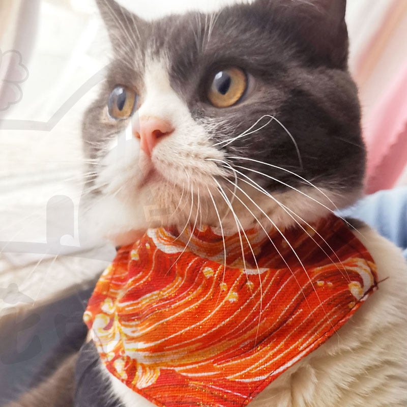 Pet ornaments and palace - cat scarf trigonal scarf cat - mouth scarf around neck - and palace - style around Chinese style