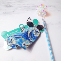 Cat blue powder set cat jewelry teasing cat stick Chinese style collar saliva towel kitten cat supplies glasses