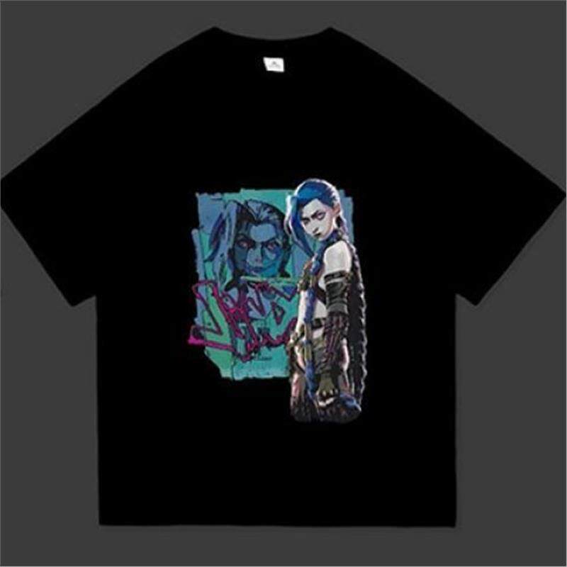 2025 Arcane Jinx Anime T-Shirt Camisetas Unisex Harajuku Street Fashion T-Shirt 2025 Arcane Jinx Anime T-Shirt Camisetas Unisex Harajuku Street Fashion T-Shirt