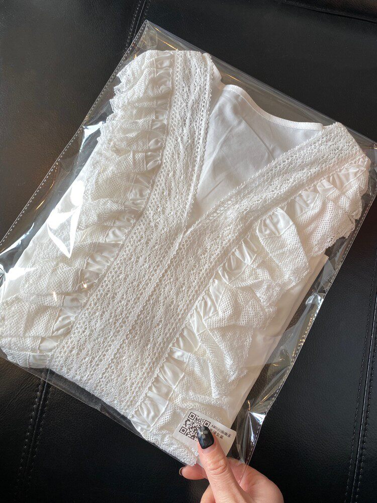 AMR U U to be engrosled up by stunning to ~ Tsuen cotton lace embroidery splicing blouse with slim female shirt spring and summer new