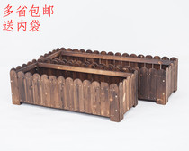 Rectangular extra large flowerpot household vegetable planting box solid wood outdoor flower box flower stand anticorrosive wood balcony planting pot