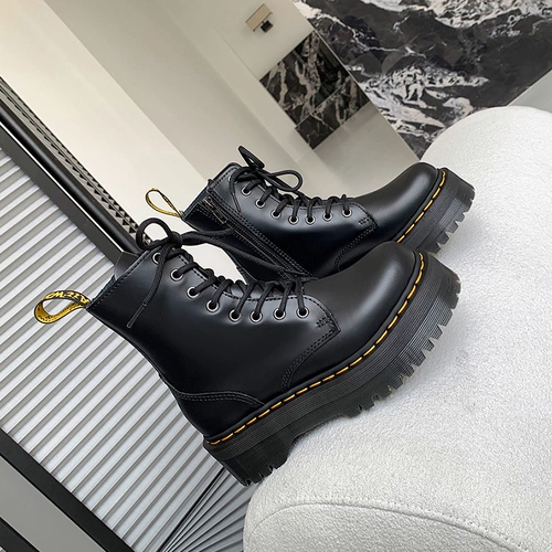 Martens, зимние короткие сапоги на платформе в английском стиле со шнурками, в британском стиле, из натуральной кожи, увеличивают рост