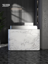 Crowdsmiths Workshop Clothing Shop Silver Light Extravagant Collection Silver Terrace Imitation Marble Arched Beauty Salon Small Front Desk Reception Desk D4