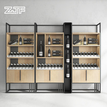 Crowdsmiths Workshop ZJF Grape Red Wine Show Shelves With Lamp Shop Minima Products Display Case Foreign Wine Commercial Shelving D4