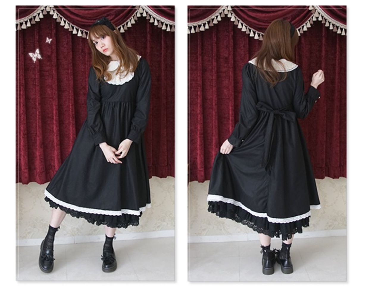 Hachioji haciooji Mori cô gái retro lolita giả hai mảnh corduro jumpsuit váy dài không có váy váy dài đẹp