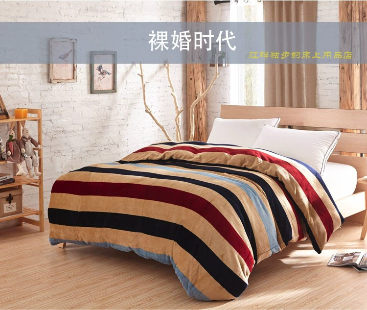 Mùa thu và mùa đông dày ấm áp san hô lông cừu flannel đôi chăn tấm chăn