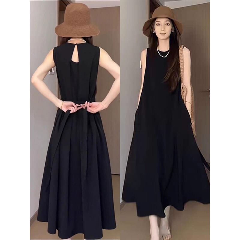 Maternity Summer Dress 2025 New Seaside Resort Style Black Sleeveless Tank Top Long Dress for Pregnancy Wear Maternity Summer Dress 2025 New Seaside Resort Style Black Sleeveless Tank Top Long Dress for Pregnancy Wear