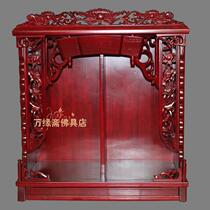 Solid wood camphor wood lotus niche wall cabinet Double niche wall cabinet Guanyin altar God of Wealth niche