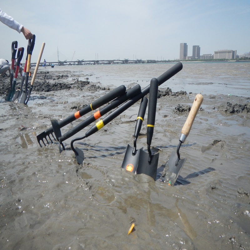 Long-wise small partner dug clams to catch sea portable special tool manganese steel quench small tip shovel rake bifacial hoe lahoe