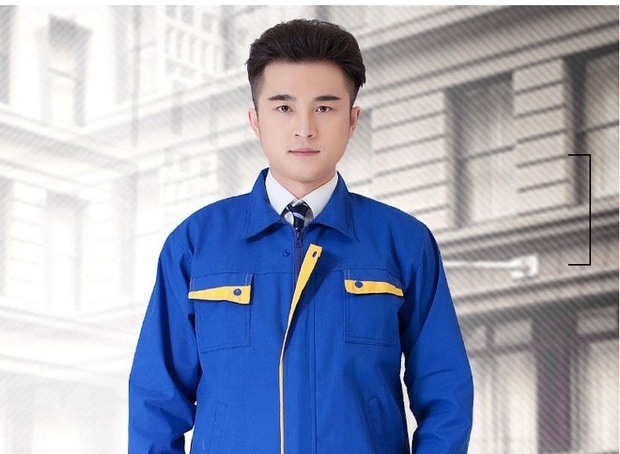 Quần yếm dài tay phù hợp với nam giới cộng với phân bón để tăng tài sản trang trí dịch vụ sửa chữa tự động bôi trơn quảng cáo quần áo tùy chỉnh quần baggy nam