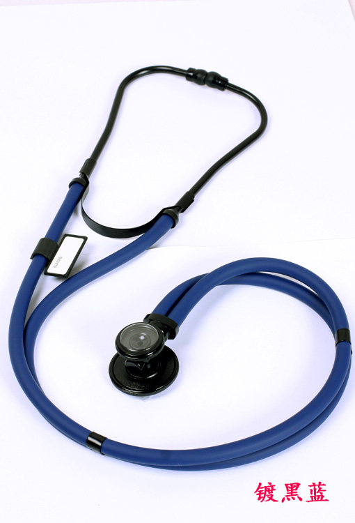 Versatile doctor's stethoscope double sided double tube professional stethoscope Full black lengthened