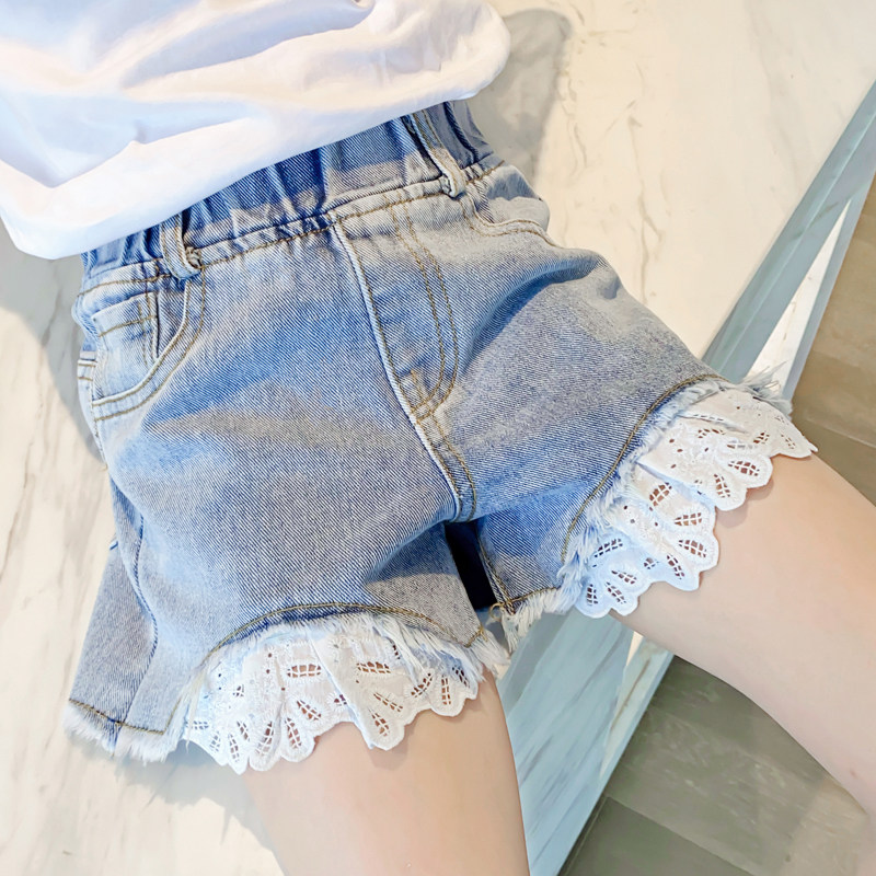 Girl Shorts Jeans Summer Dress New Trendy Outwear 100 Hitch CUHK Child Little Girl Little Girl Summer Foreign Hot Pants