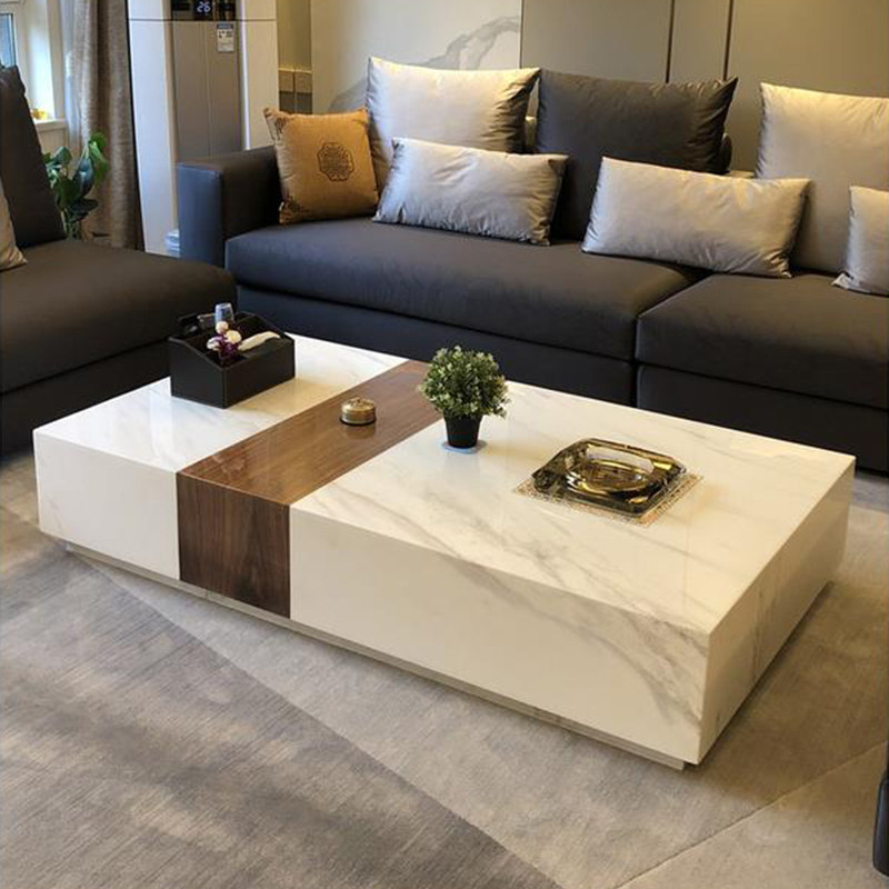 Italian style minimalist marble tea table square small family style living room Home light lavish minimalist around modern creative tea table Table