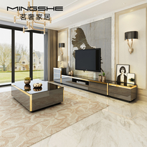 Light extravagant tea table TV cabinet Composition postmodern minimalist small family style Living room tempered glass new high-end furniture