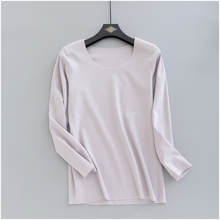 Mới liền mạch áo thun dài tay nữ ấm nhung mùa thu quần áo đáy quần Slim size lớn đồ lót nhiệt bằng nhựa cơ thể thủy triều áo lót nam basic