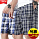 Summer pure cotton beach pants men's loose casual pajamas five-points large size home plaid shorts quick-drying large pants thin