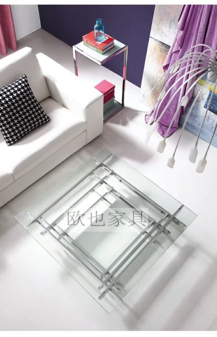 Bàn cà phê inox kính hiện đại tối giản gương thép bàn cà phê phòng khách thời trang sáng tạo Bắc Âu vuông thiết kế nội thất - Đồ nội thất thiết kế bộ ghế sofa