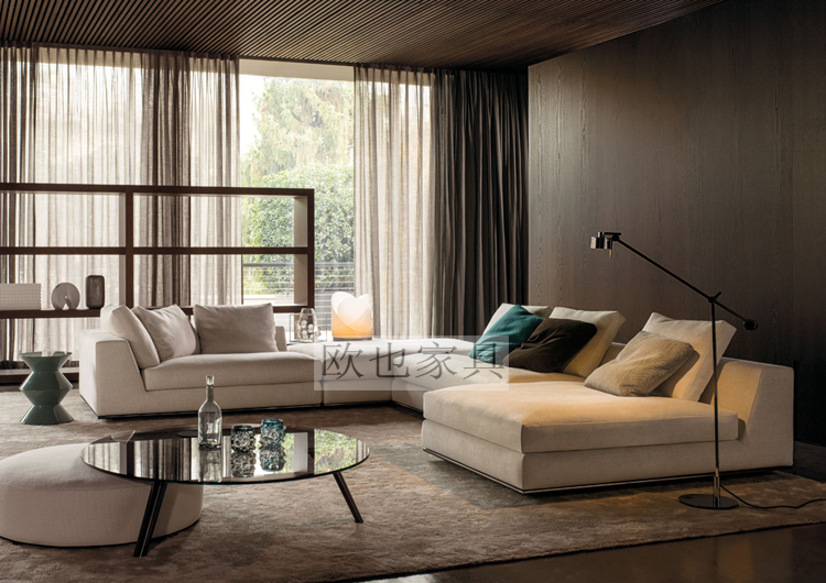 Milan thiết kế nội thất ba chỗ ngồi sofa kết hợp căn hộ nhỏ đơn giản hiện đại phòng khách dress Bắc Âu sofa