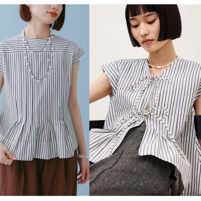 Zoeyja Adam Turkish Plain Washed Organic Cotton Reversible Pleated Lace-Up Vest Shirt Zoeyja Adam Turkish Plain Washed Organic Cotton Reversible Pleated Lace-Up Vest Shirt