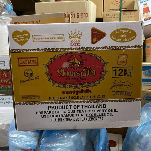 Thai Imported Hand Label Gold Tea Thai-Style Gold Label Premium Black Tea 400g*12 Bags Whole Box Thai Milk Tea Coffee Ingredients