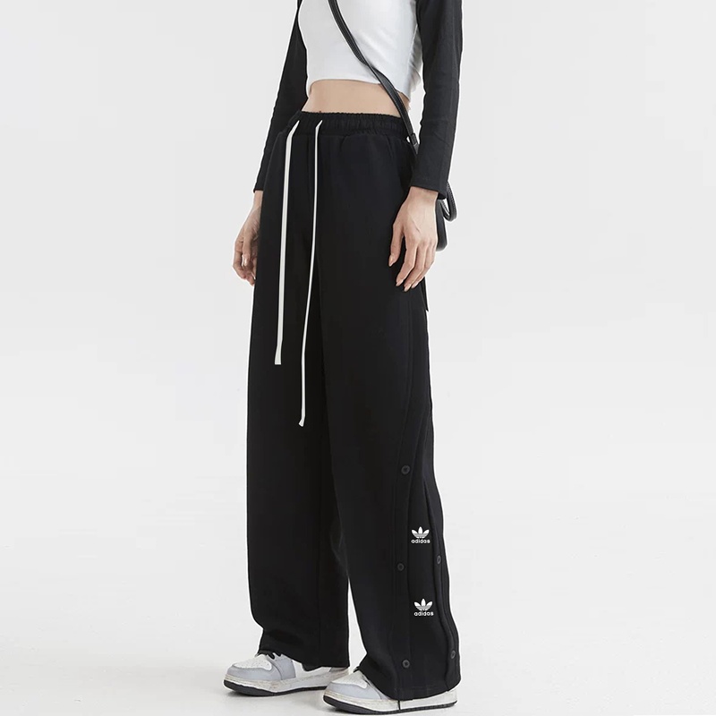 Adidas Adidas Autumn and Winter Sweatpants Women's Loose Versatile Casual Straight Wide-Leg Pants Casual Long Pants Men