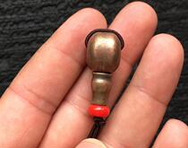 Tibetan pure copper solid old three-way Buddha head Tibetan Buddhist beads Rosary beads mother beads three-way Buddha head