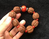 Small AUTUMN walnut hand string glass beads iron walnut small size edge 21MM
