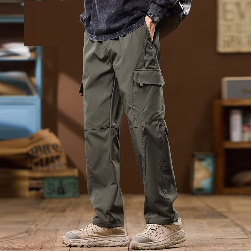 Summer Wear-Resistant Windproof Work Pants for Men, Trendy Brand Multi-Pocket Outdoor Sports Pants, Loose Straight-Leg Casual Pants Summer Wear-Resistant Windproof Work Pants for Men, Trendy Brand Multi-Pocket Outdoor Sports Pants, Loose Straight-Leg Casual Pants