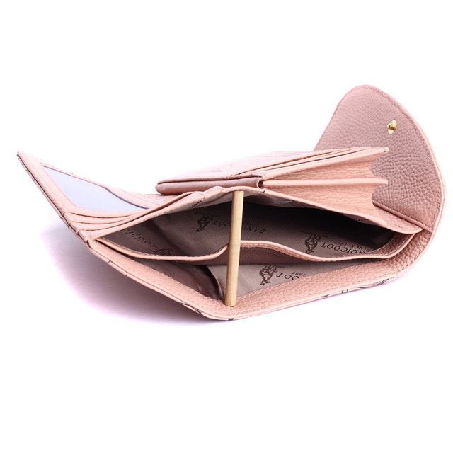 2021 Fashion Style Kangaroo Wallet Women's Pink Three-Opening Boutique Short Wallet Beauty Wallet Leather Bag