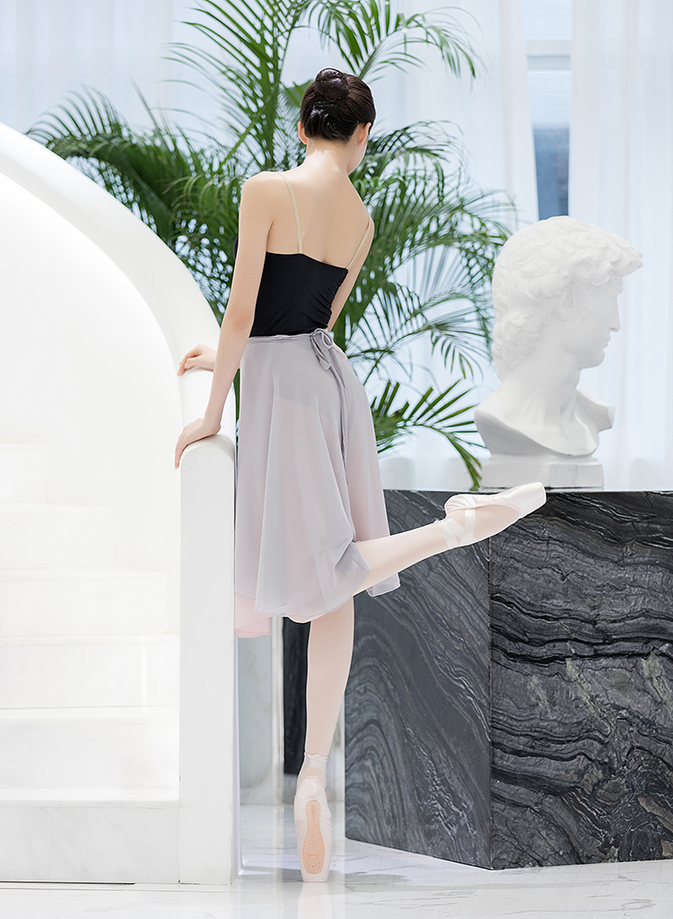 Múa ba lê Váy hai lớp Váy nhảy múa Váy một mảnh thắt nút Váy thể dục phù hợp với jumpsuit với - Khiêu vũ / Thể dục nhịp điệu / Thể dục dụng cụ giày nhảy cha cha cha