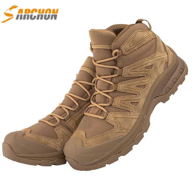 Archon 2022 new 4D tactical boots high and low help men's outdoor desert boots anti-collision shock-absorbing hiking hiking shoes