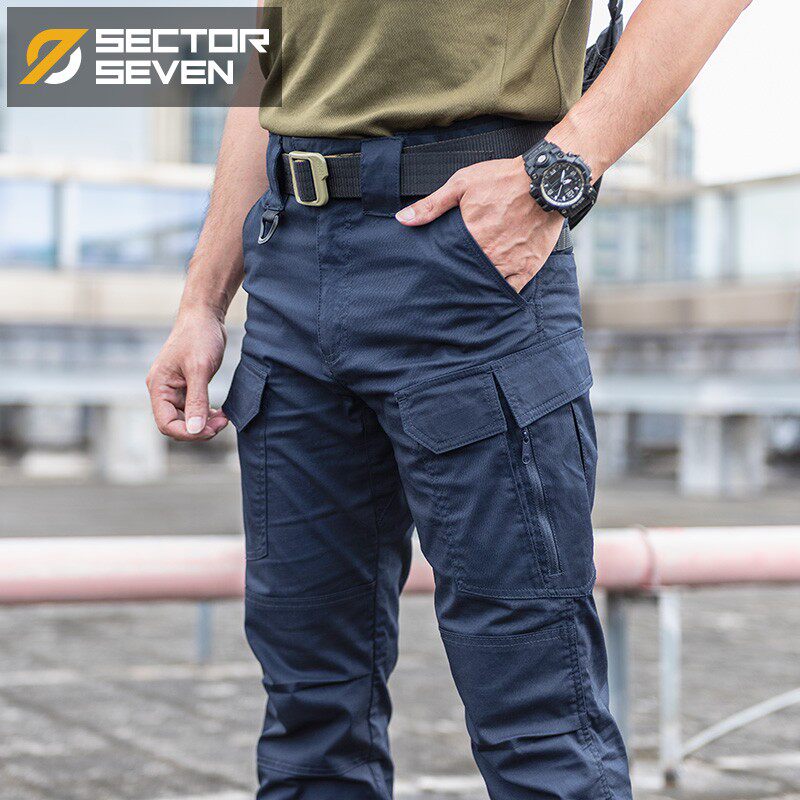 Zone 7 Tactical Pants Men's Body Stretch Outdoor Autumn Multibag Workwear Pants Special Soldiers for Training Pants Hidden Cyan Deep Blue