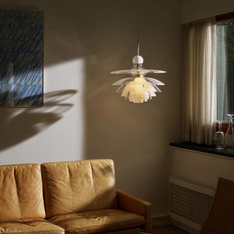 Ресторан люстра 意式极简餐厅灯吊灯现代简约创意个性时尚大气玻璃松果装饰吊灯