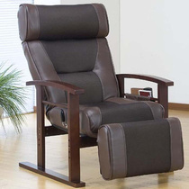 Multi-functional lazy high-legged elderly sofa chair single comfortable backrest folding nap recliner solid wood armrest home