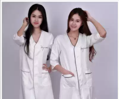 Autumn beautician work clothes New slim dress beauty salon clubhouse seven-point sleeve middle sleeve ladies big size