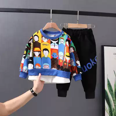 Children's sets for boys and children spring and autumn baby Foreign school two-piece children Korean handsome boy leisure trend
